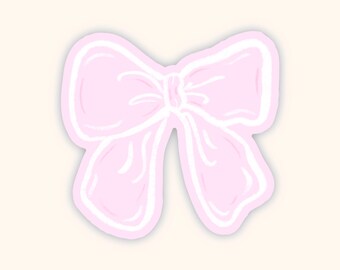 Pink Bow Sticker | Waterproof | Laptop | Water Bottle | Phone | Kindle | Aesthetic | Gift