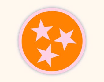 Tennessee Tri-Star Sticker Pink/Orange | Football | Laptop | Water bottle | iPhone | Aesthetic | Gift