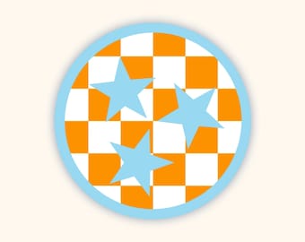 Knoxville Tennessee Tri-Star Sticker Blue/Checkered | Basketball | Laptop | Water bottle | iPhone | Aesthetic | Gift