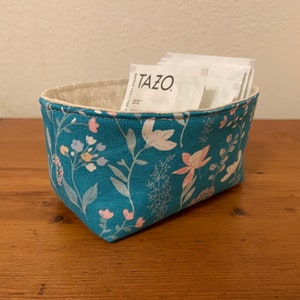 Mini cotton fabric basket desk top organizer storage bin gift box