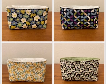 Mini cotton fabric basket desk top organizer storage gift box