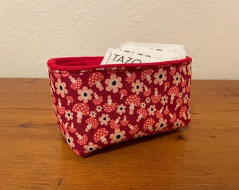 Mini cotton fabric basket desk top organizer storage