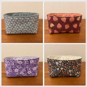 Mini cotton fabric basket desk top organizer storage