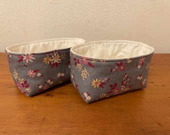 Mini cotton fabric basket desk top organizer storage bin gift box