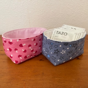 Mini cotton fabric basket desk top organizer storage gift box