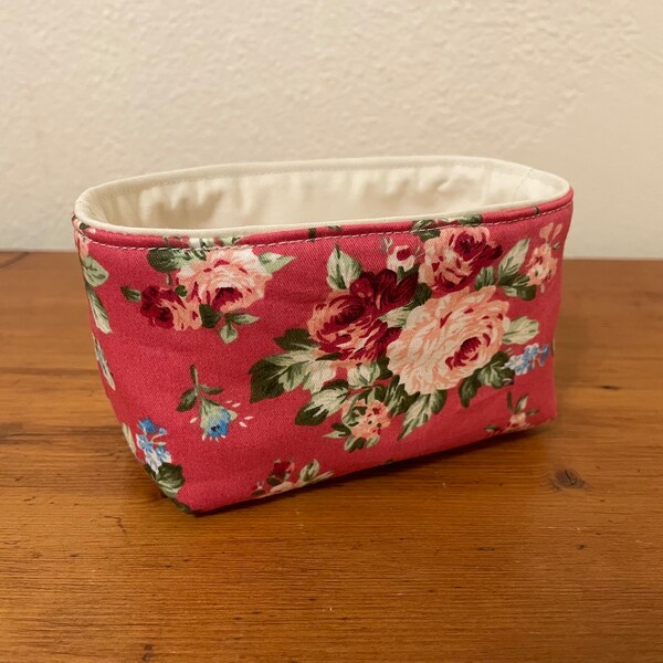 Mini cotton fabric basket desk top organizer storage