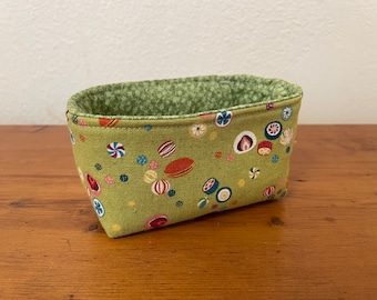 Mini cotton fabric basket desk top organizer storage gift box