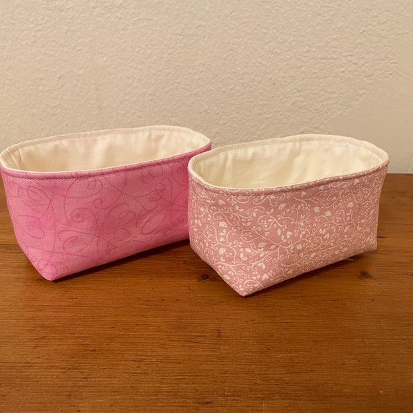 Mini cotton fabric basket desk top organizer storage