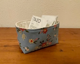 Mini cotton fabric basket desk top organizer storage gift box