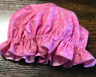 Reversible Pink Prairie Night Cap Child/Adult Mob Cap Sleeping Bonnet Little House On The Prairie Night Cap Laura Mary Caroline Ingalls