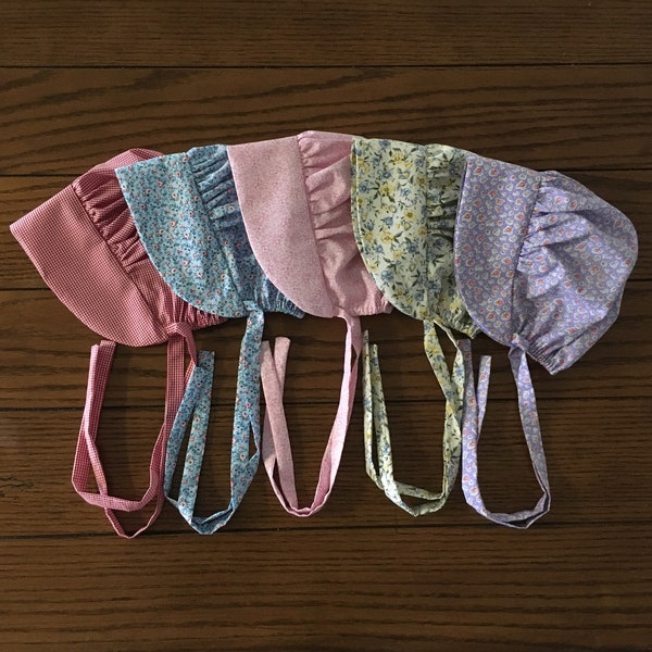 Bonnets personnalisés Tailles enfants Bonnets des pionniers Bonnets pour bébé, tenues de reconstitution pour filles Bonnet Little House Prairie VOUS CHOISISSEZ LE TISSU