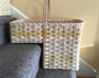 Handwoven Stair Basket with Handles: Staircase Storage Tote