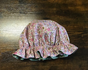 Reversible Calico Prairie Night Cap Child/Adult Mob Cap Sleeping Bonnet Little House On The Prairie Night Cap Laura Mary Caroline Ingalls