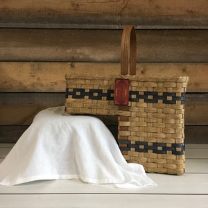 Stair Basket StairStep Basket Staircase Basket Organizing Basket Tote Basket Storage Handmade Basket with Handles Floor Basket