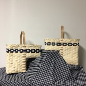 Handmade Stair Basket: Woven Step Tote, Sealed Finish