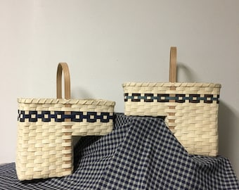 Handmade Stair Basket: Woven Step Tote, Sealed Finish