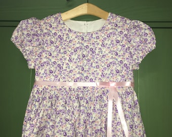 NEW Ashleigh’s Purple Calico Dress Sizes 24m-14 years Girls Short Sleeve Dress Girls Summer Dresses Little Girls Clothing Toddler Picnic