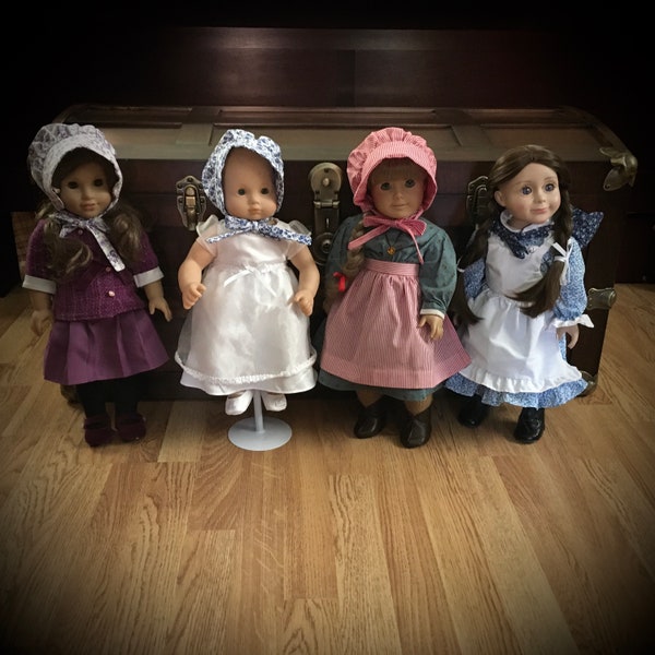 Custom Doll Bonnets Sizes Pioneer Bonnets Doll Bonnets, Doll Outfits Little House  Prairie Bonnets 18 Inch Doll YOU CHOOSE The FABRIC