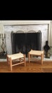 In Stock Woven Varnish Stools Medium New English Footstool Furniture splint weaving Varnish Vintage Looking Pioneer Stool Childs Bench