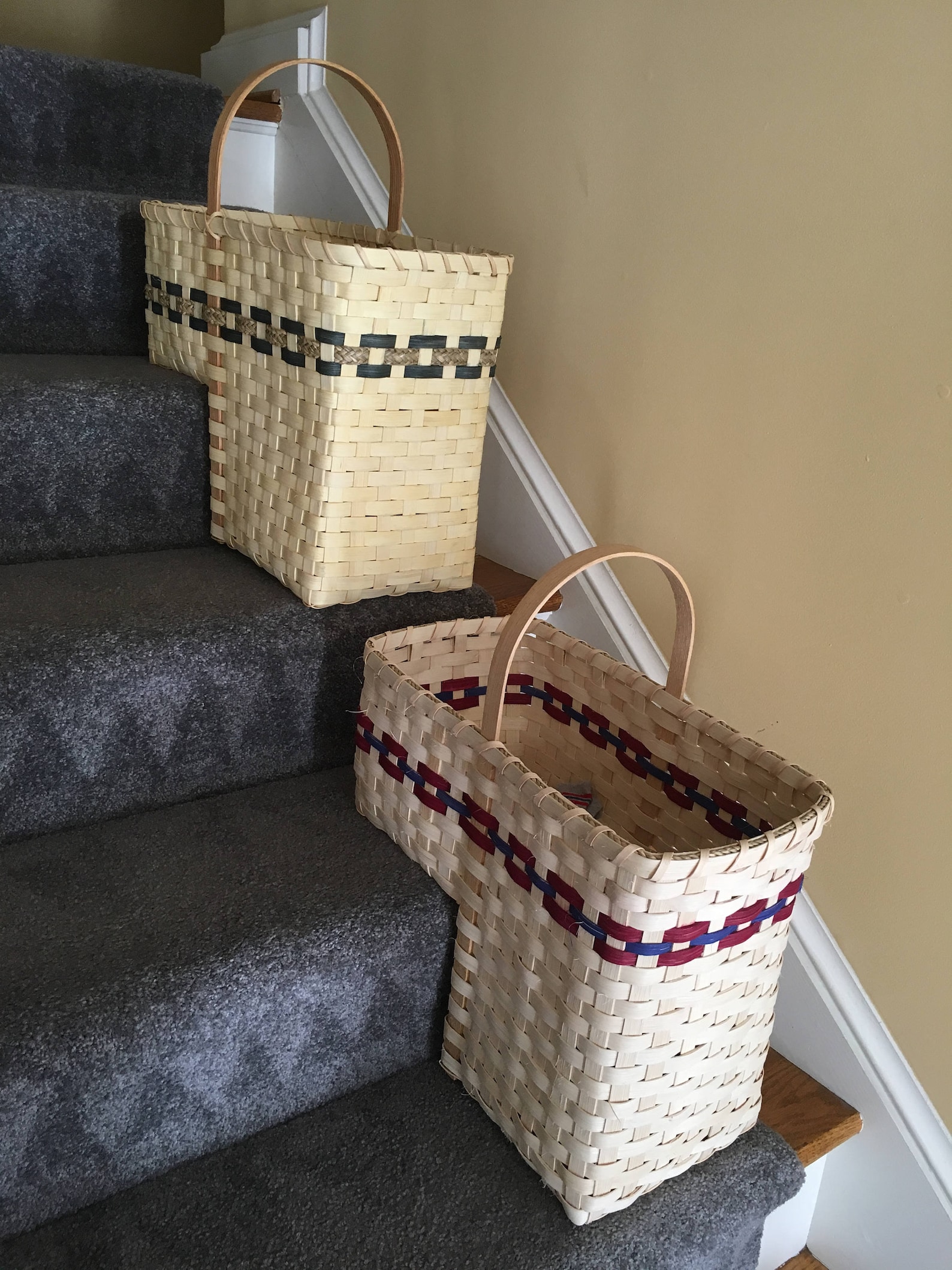 Stair Basket Custom Staircase Basket Stair Step Basket Tote Basket