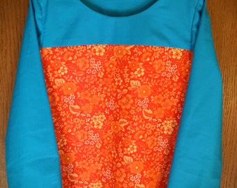 Girls Dress Size 8/10 Brand New Orange Floral Orange Paisley Dress Girl Modest Girls Clothing Dress Modest Dress Everyday Preteen Girl