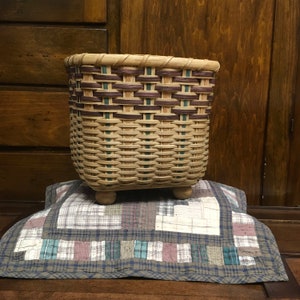 Handwoven Earthtone Waste Paper Basket: Signed & Sealed, Made in USA