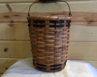 In Stock Harvest Time Basket with Bucket Handle with Ebony and Maple Accents