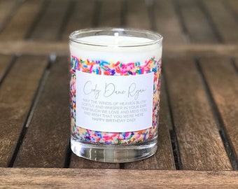 Birthday Sprinkle Candles in Glass Tumbler with Birthday Cake Scent, Happy Birthday Soy Wax Candles