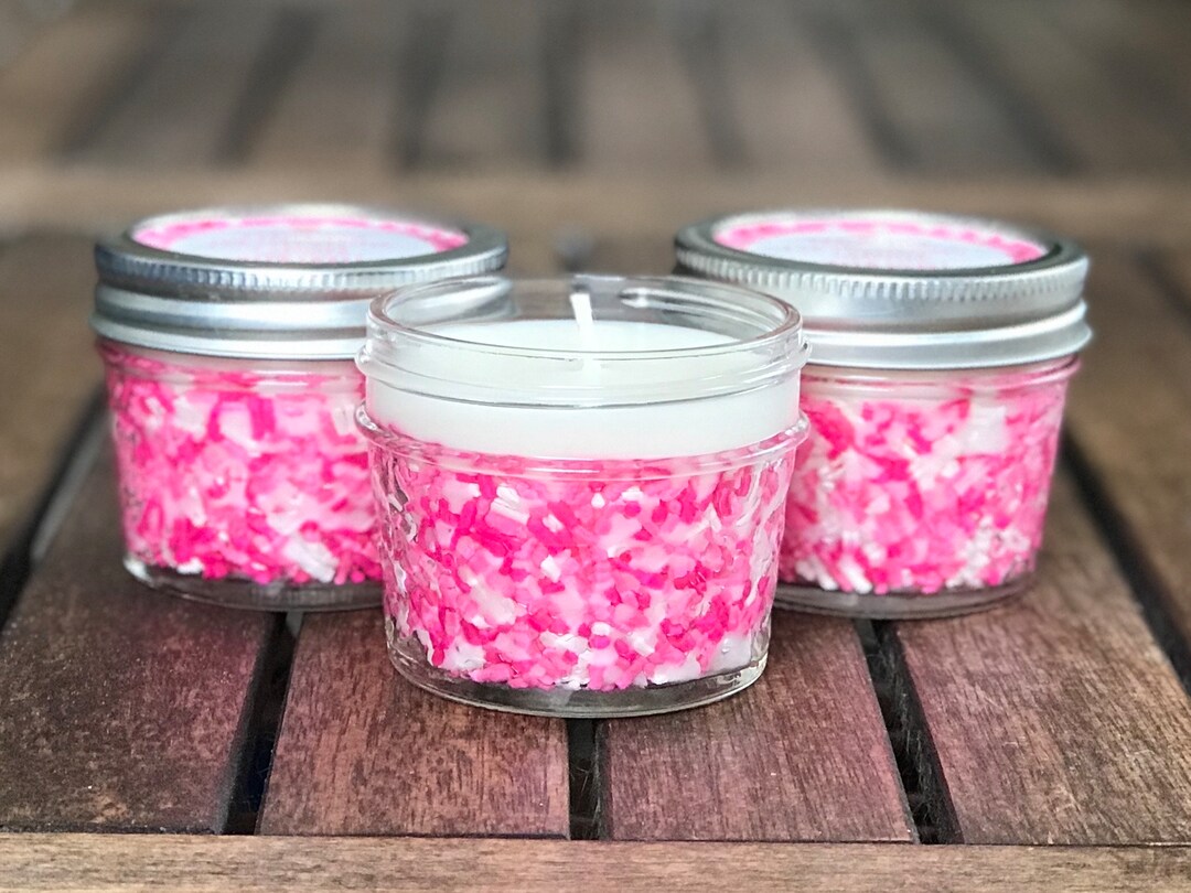 Personalized Baby Shower Candle Favors: Pink Sprinkle Vanilla Soy ...