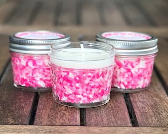 Baby Girl Shower Candle Favors, Baby Girl Sprinkle Candle Favors, Personalized Pink Sprinkle Vanilla Scented Candle 4oz Ball Jar