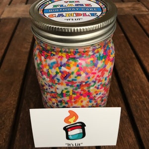 16 oz Birthday Cake Scented Candle, Rainbow Sprinkle Candles, Birthday Candle Gifts, Soy Wax Mason Jar Candles image 6