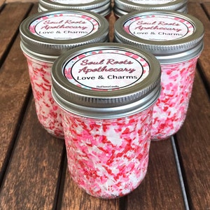 Red and Pink Sprinkle Candle, Vanilla Scented in 8 oz Ball Jar