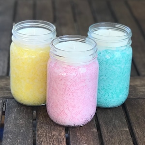 16 oz Custom Candles in Any Color with Personalized Labels, Special Gift Candles, Vanilla Scented Premium Soy Wax Candle in Mason Jar