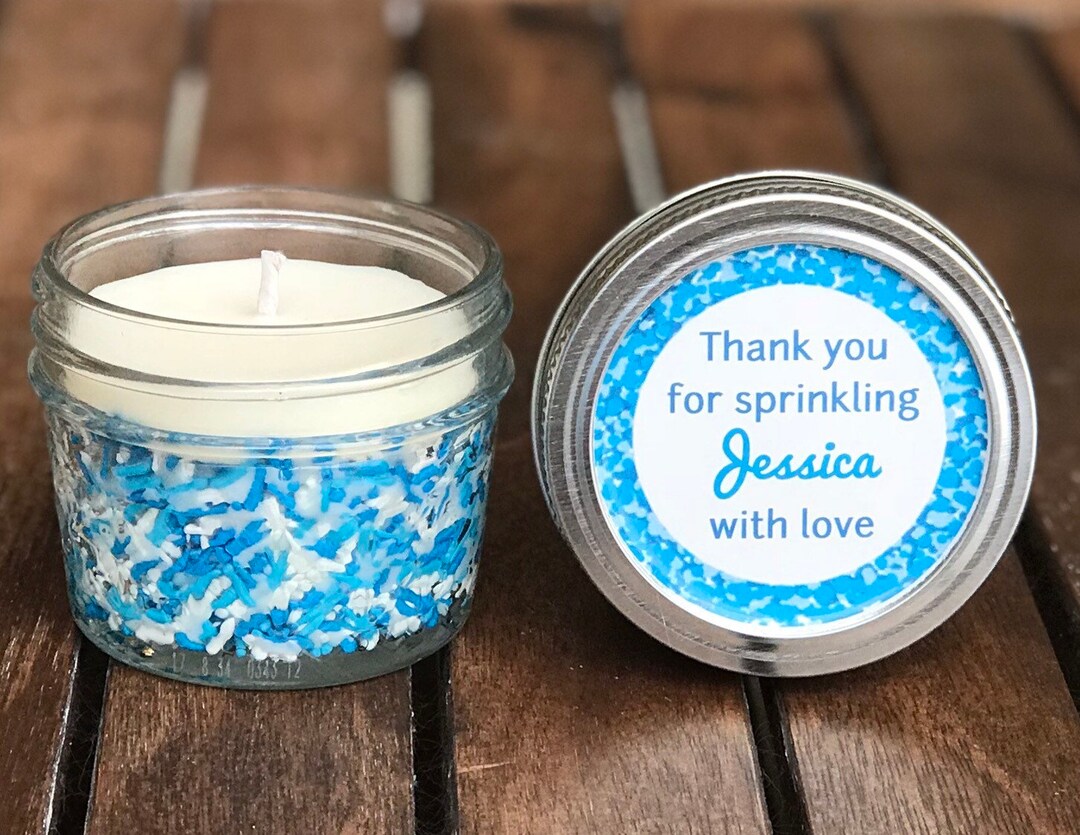 Baby Boy Shower Candle Favors, Baby Boy Sprinkle Candle Favors