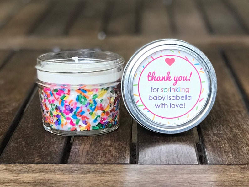 Bulk Baby Shower Candle Favors, Rainbow Baby Sprinkle Candles, Donut Party Candle Favors, Gender Neutral Baby Shower Candles image 2