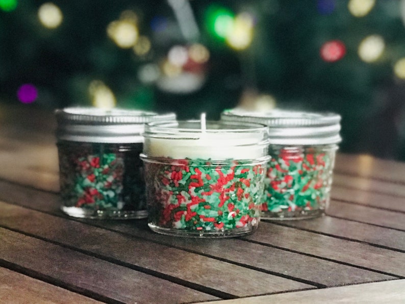 Holiday Scented Candles Christmas Party Candle Favors Red Etsy