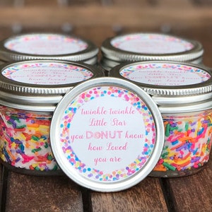 Bulk Baby Shower Candle Favors, Rainbow Baby Sprinkle Candles, Donut Party Candle Favors, Gender Neutral Baby Shower Candles image 5