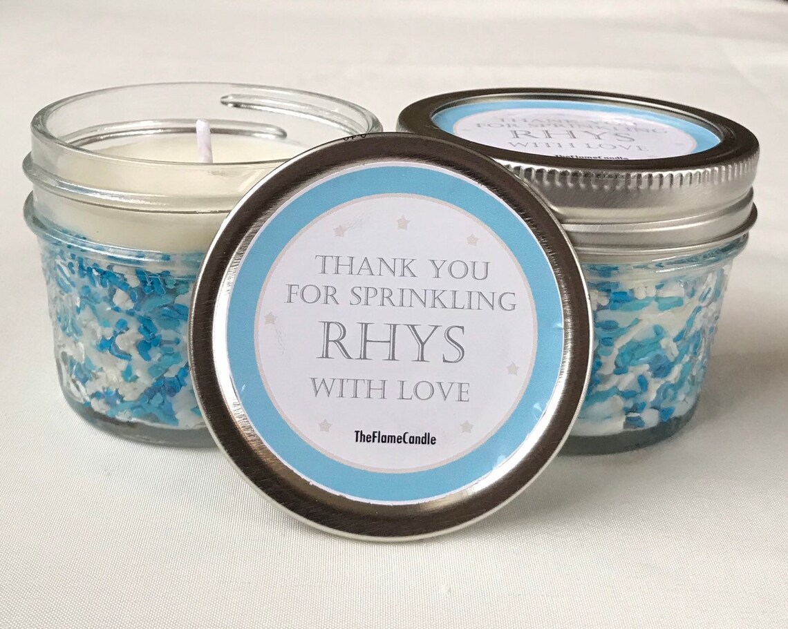Baby Boy Shower Candle Favors Baby Boy Sprinkle Candle Etsy