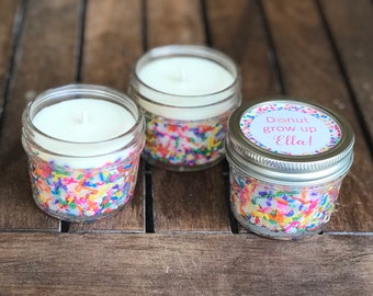 Bulk Birthday Cake Scented Candles, Personalized Birthday Party Favors, Rainbow Sprinkle Candles, Bulk Party Favors