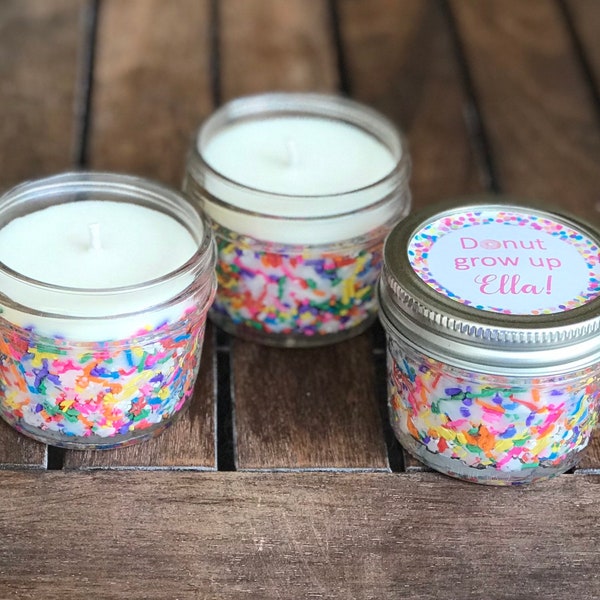 Bulk Birthday Cake Scented Candles, Personalized Birthday Party Favors, Rainbow Sprinkle Candles, Bulk Party Favors