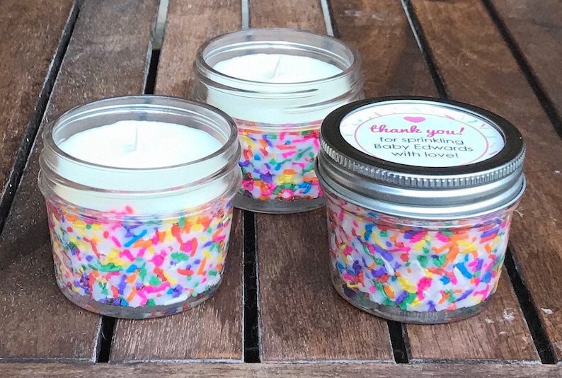 Bulk Baby Shower Candle Favors, Rainbow Baby Sprinkle Candles, Donut Party Candle Favors, Gender Neutral Baby Shower Candles image 3