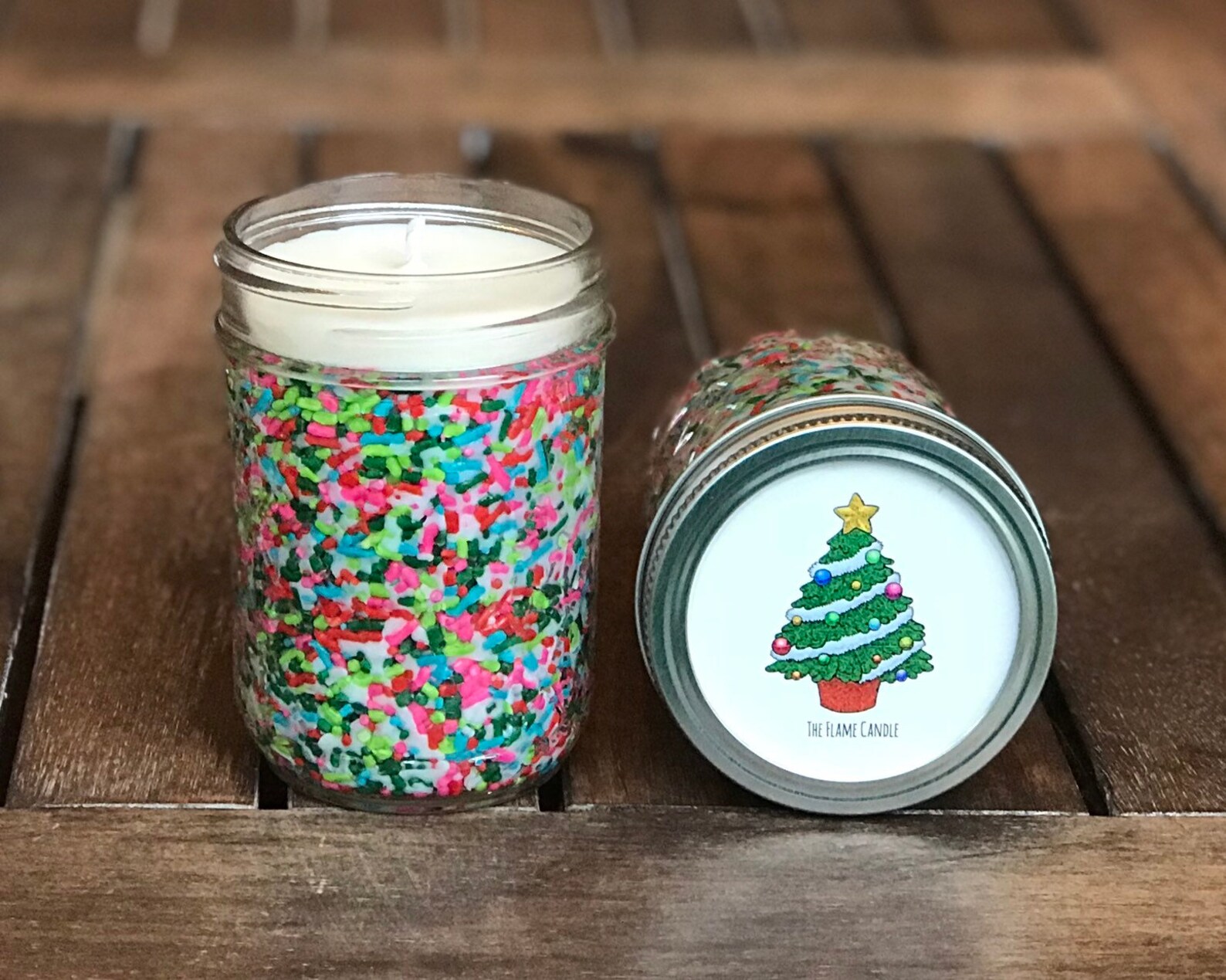 Christmas Candle Trio Red and White Candy Cane Candle Red Etsy