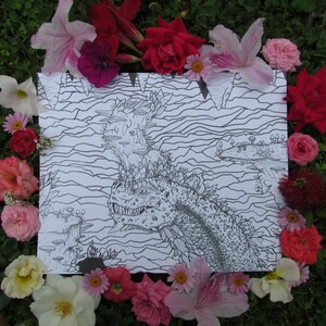 Earth Dragon PRINT (Black&White)