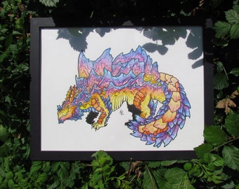 Rock Formation Dragon FRAMED ORIGINAL
