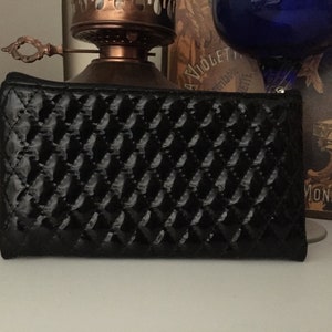 Black Vinyl Quilted Bath Haus Cosmetic Bag/Pouch....