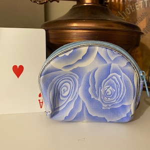 Printed Blue Roses PVC Coin Purse....