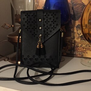 Black Faux Leather Shoulder Bag...