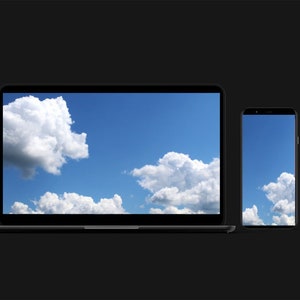 Phone and Computer Wallpaper- Digital Download: Happy Clouds