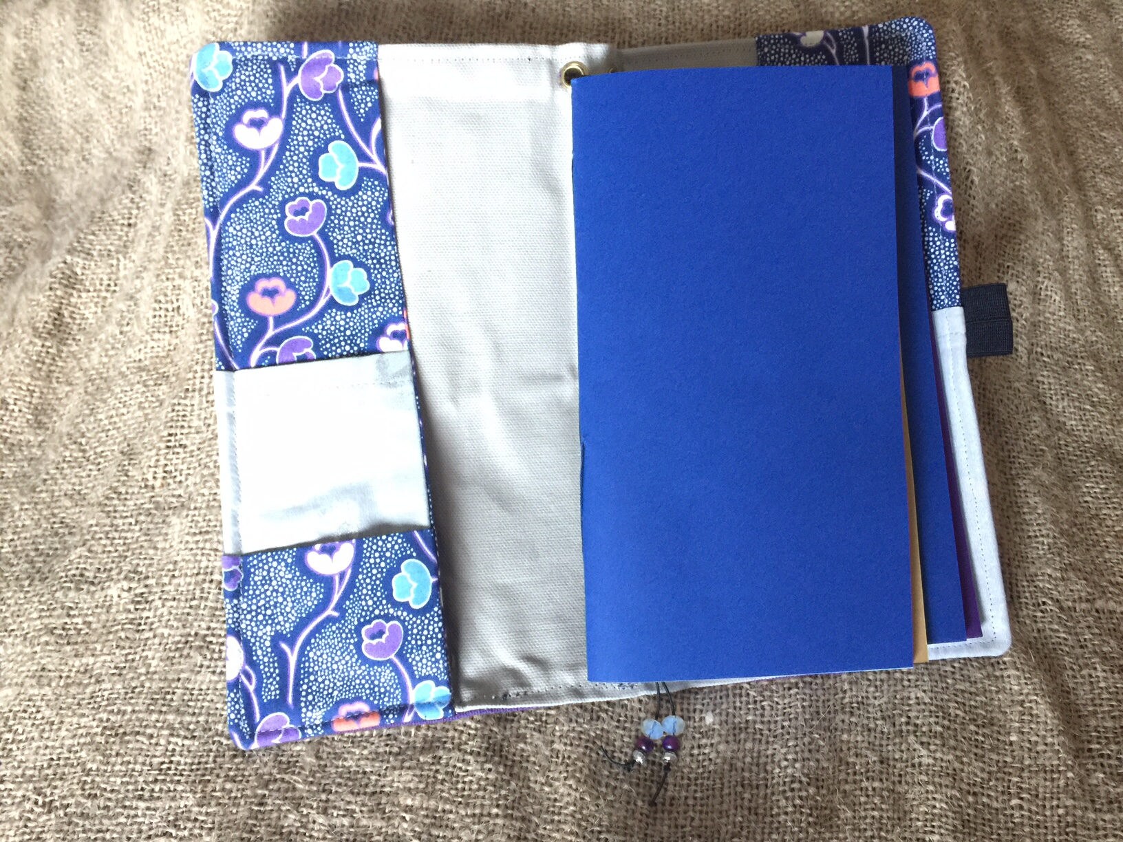 Handcrafted canvas journal for use in planning, traveling, journaling