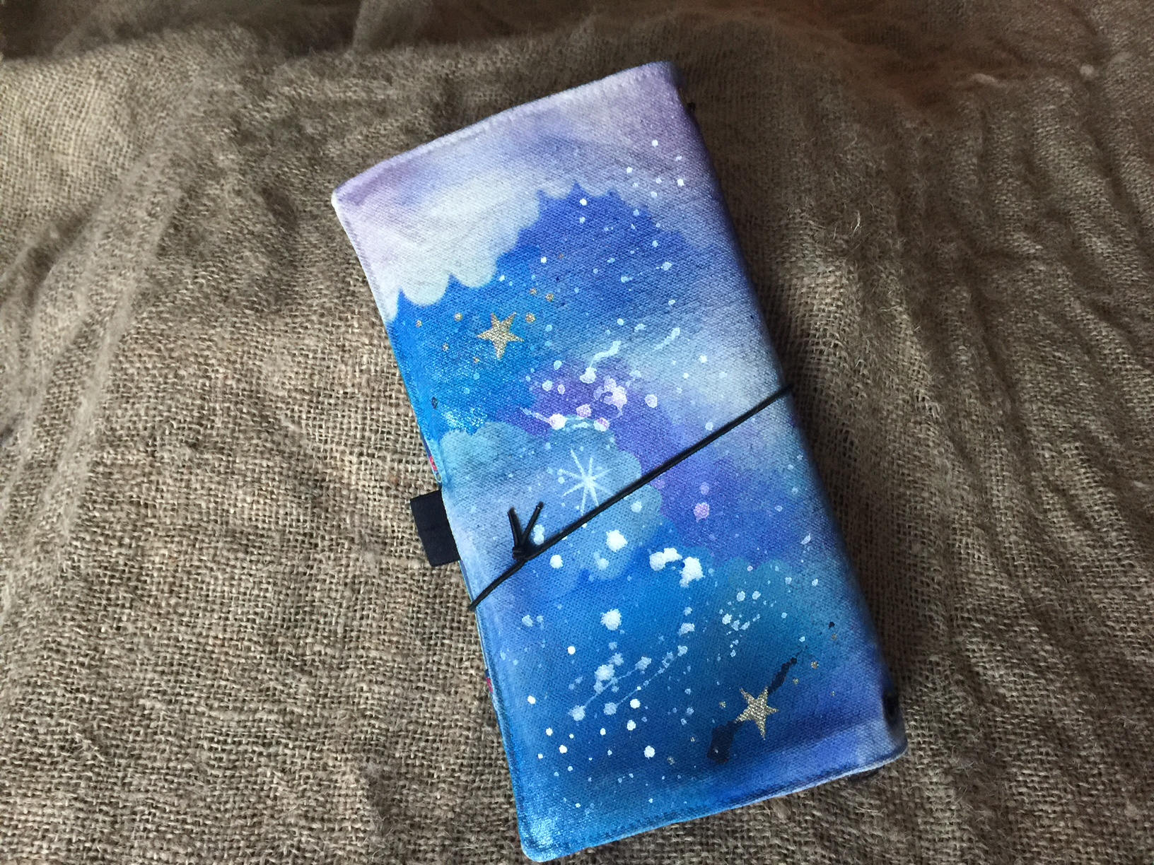 Handcrafted canvas journal for use in planning, traveling, journaling